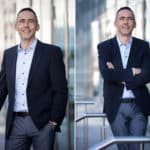 Businessportraits in Mannheim, draußen von einem Mann im Anzug in Mannheim.